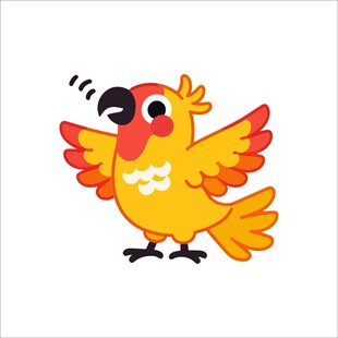 黄色鹦鹉欢快鸣叫