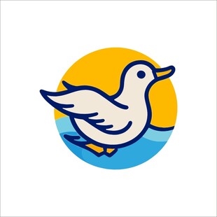 飞翔海鸥图标设计