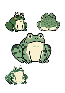 可爱青蛙插画集合