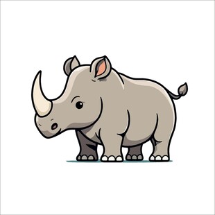 可爱卡通犀牛形象