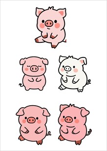 可爱小猪卡通形象集合