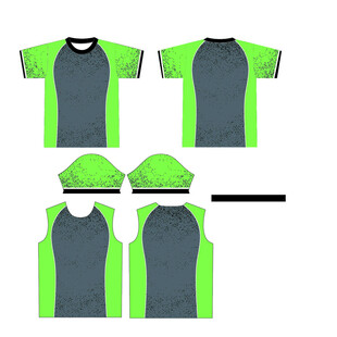 绿灰拼接运动服饰套装