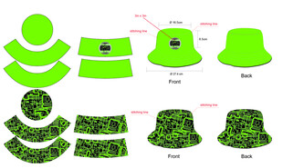 绿色双面渔夫帽帽设计款式