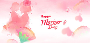 粉色系母亲节海报