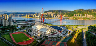 万州城市体育场全景俯瞰