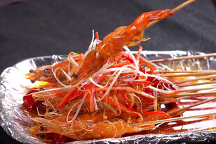 锡纸烤大虾串