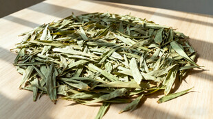 新鲜嫩绿的茶叶