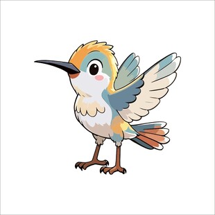 彩色小鸟展翅欲飞