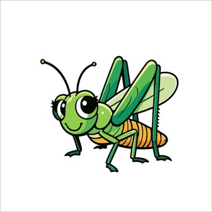 可爱卡通蚱蜢形象