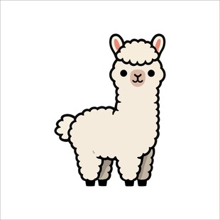可爱像素风羊驼插画