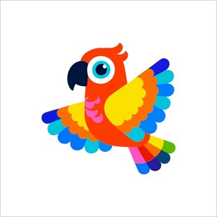 彩色鹦鹉展翅飞翔