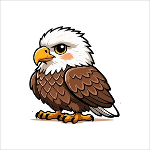 可爱卡通白头鹰形象