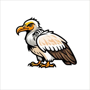 站立的秃鹫卡通形象