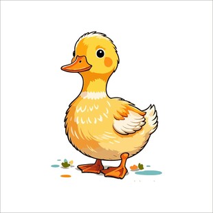 可爱小黄鸭插画