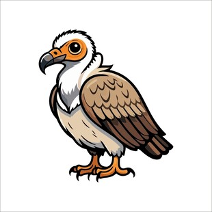 卡通形象的站立秃鹫
