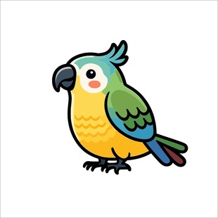 彩色鹦鹉卡通形象