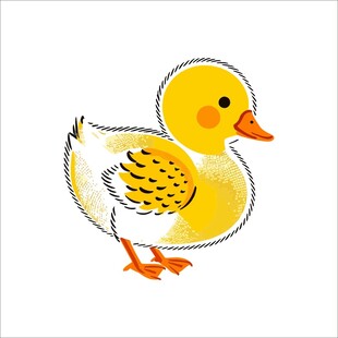 可爱小黄鸭插画