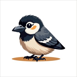 可爱卡通山雀形象