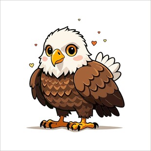 可爱卡通白头鹰形象