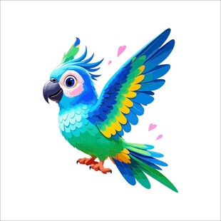 彩色鹦鹉展翅飞翔