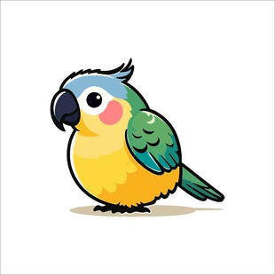 可爱彩色鹦鹉卡通形象