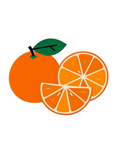 新鲜橙子切片图