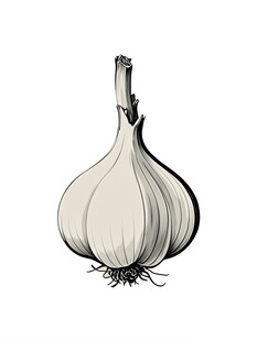 手绘大蒜图像