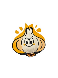 可爱卡通大蒜形象设计