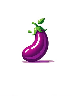 可爱紫色茄子插画形象