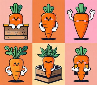 可爱胡萝卜卡通形象集合