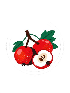红苹果插画饱满多汁诱人