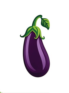 卡通形象的紫色茄子