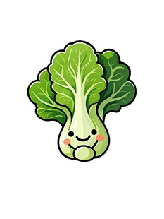 可爱卡通小白菜形象