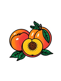 新鲜桃子插画