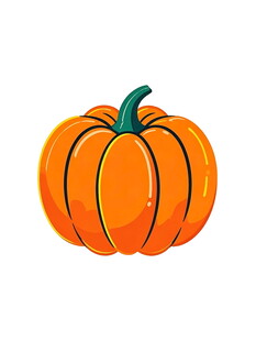 可爱橙色南瓜插画