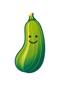 微笑的绿色西葫芦