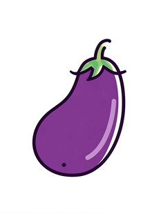 卡通形象紫色茄子插画