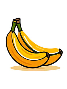 三根卡通香蕉插画
