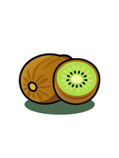 卡通风格切开的猕猴桃