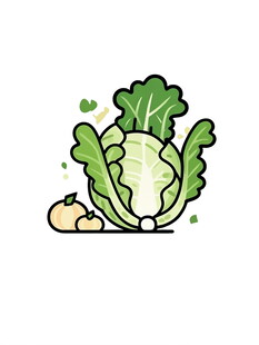 可爱卡通卷心菜插画