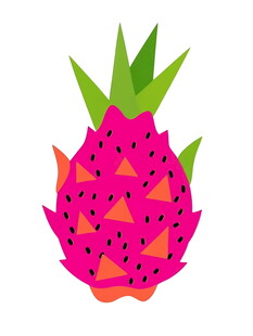 卡通风格的粉色菠萝形象