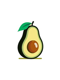 卡通牛油果图标设计
