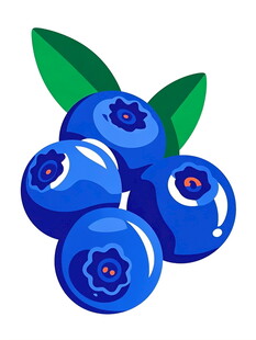 新鲜蓝莓插画