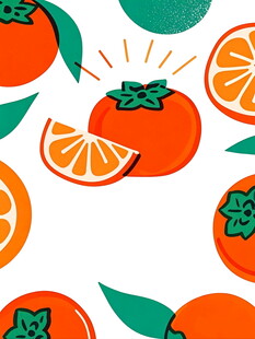 橙色柿子水果图案背景