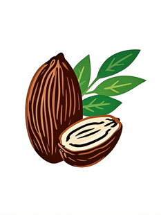 手绘巴旦木坚果插画