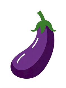紫色卡通茄子形象
