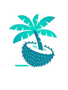 椰子中的棕榈树图标设计