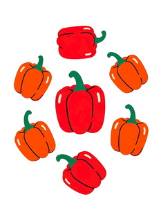 多彩甜椒插画