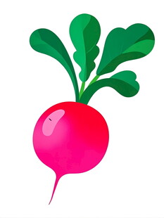 可爱粉色萝卜插画
