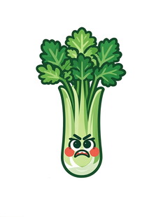 可爱表情的卡通青菜